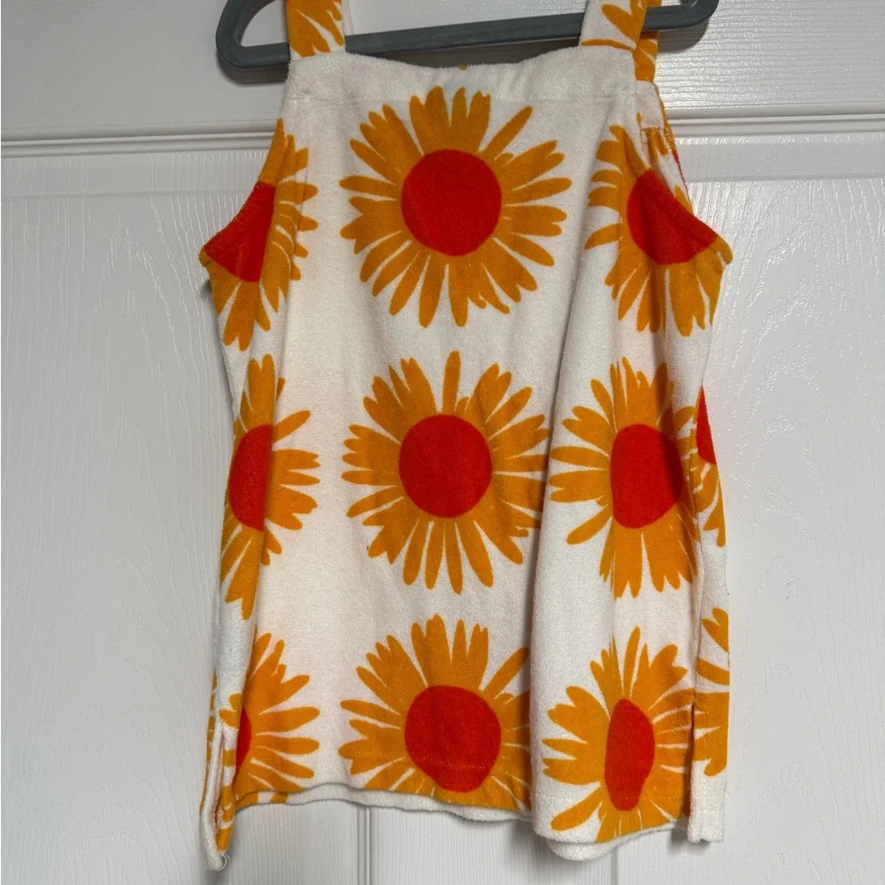 Orange and White Floral Tank Top/Cover Up